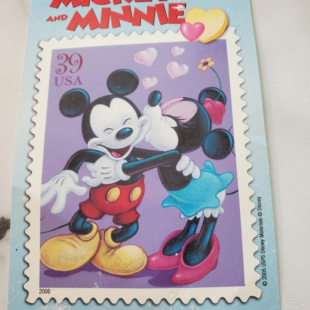 Mickey & Minnie Mouse Post Card Framed Timeless Romance 2006